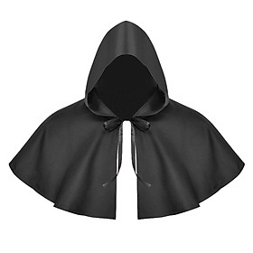Halloween Cloak Witch Cape Cosplay Unisex Party Gothic Shawl Props Medieval Hooded Cape Hat for Fancy Dress Stage Performance