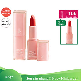 (TẶNG 1 SON) Son sáp nhung lì Hapy MiniGarden 4.5g nhung lì lâu trôi mịn môi không khô môi bền màu