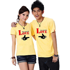 Bộ Áo Thun Đôi Nam Nữ My True Love Màu Vàng - L