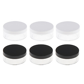 6pcs Empty Loose Powder Container Compact Powder Puff Case DIY Cosmetic Box