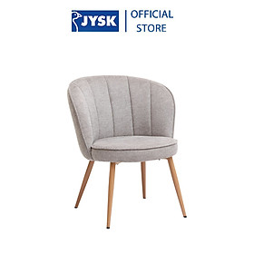 Ghế bành | JYSK Holmdrup | kim loại/vải polyester | xám/sồi | R66xS68xC81cm