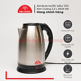 Ấm Đun Siêu Tốc Inox 2.2 Lít Kim Cương - Hàng Chính Hãng