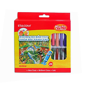 Sáp màu stacom 24 màu xóa được cr024p