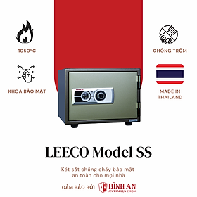 Két sắt Thái Lan LEECO SS Nặng 53kg, Cao 37cm, Đựng Vừa Hồ Sơ A4, Chịu Nhiệt Độ 1050 Độ C Trong 120 Phút - Hàng Chính Hãng