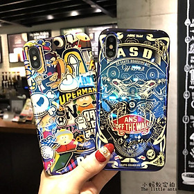 Ốp lưng họa tiết sticker cho iphone Xs / Xs Max / 8 Plus / 7 Plus