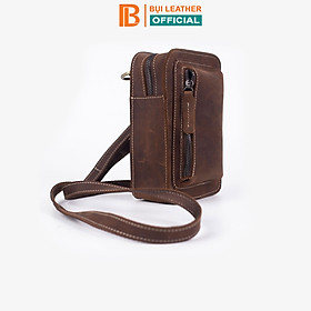 Túi đeo chéo nam da bò Bụi Leather DC113 cao cấp, bảo hành 12 tháng