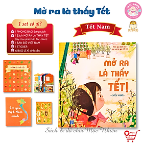 Sách Tết 2023 - Set Mở ra là thấy Tết (2 phiên bản Bắc Nam) kèm quà tặng cho bé - Lionbooks Mộc Nhiên