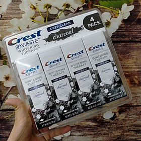 Set Kem đánh răng than hoạt tính của Mỹ Crest 3D White Charcoal Toothpaste 116g x4