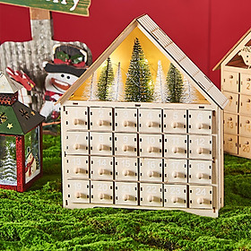 Advent Calendar 24 Day Decoration Wooden Advent Calendar Decoration Christmas for Shop Window
