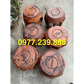 Đôn trống bằng gỗ trắc lào xịn cao 35cm 1 quả