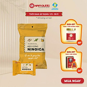 Kẹo gừng Ningica, viên ngậm ho, đau họng, giảm chướng bụng đầy hơi, phòng cảm lạnh, chống say xe Bịch 10 gói x 10 viên.