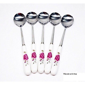 Mua thìa ăn cơm cán sứ CAO CẤP SIÊU ĐẸP( 25 cm.)