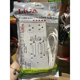Ổ Cắm Điện Công Suất Lớn Chịu Tải LiOA - 4 lỗ, 6 lỗ dây dài 2.5m 2 lõi