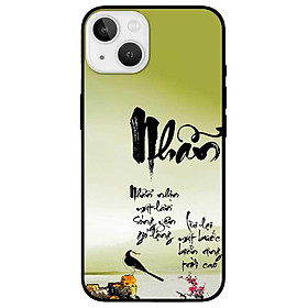 Ốp lưng cho iPhone 12 - iPhone 12 Pro - 12 Pro Max - 13 Mini - iPhone 13 - 13 Pro - 13 Pro Max - Thư Pháp Nhẫn Nhịn - Hàng Chính Hãng