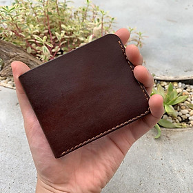 VÍ NAM THỦ CÔNG CHẤT LIỆU DA BÒ CAO CẤP - VÍ DA NÂU TRƠN