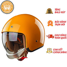 Hình ảnh Nón bảo hiểm 3/4 kính âm Royal M139 Vàng Cam cao cấp Lót tháo rời, che hết mặt