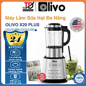 Máy Làm Sữa Hạt OLIVO X20 PLus, Sấy Khử Khuẩn - Tạm Dừng Khi Nấu, 2000W - 1,75Lit, Hàng Chính Hãng