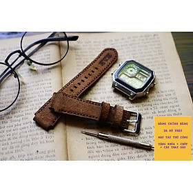 DÂY ĐỒNG HỒ DA BÒ LỘN VÀNG NÂU ĐẬM - RAM  CLASSIC 1960- HÀNG CHÍNH HÃNG 