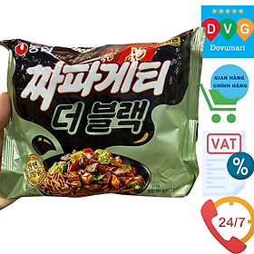 Hình ảnh Mì Trộn Tương Đen Jjapaghetti Double Black Nongshim Hàn Quốc Gói 116g / 농심) 짜파게티 더 블랙 116G