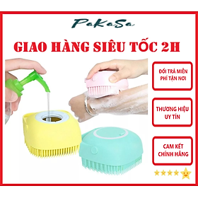 Bàn Chải Silicon Gội Đầu Massage, Tẩy Da Chết, Massage Cơ Thể Cho Trẻ Em Và Người Lớn- Dụng Cụ Chà Lưng, Tay Chân Tạo Bọt Silicon Mềm Mại Chính hãng - Vàng