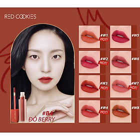 Son Lì Red Cookies Brownie Velcet Lip Hàn Quốc Màu B4 - Đỏ Berry (4gr )