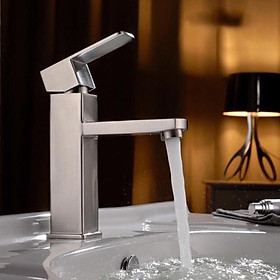 Mua Vòi rửa mặt nóng lạnh inox 304 Vuông 20cm Tặng kèm dây cấp bảo hành 12 tháng  Vòi lavabo nóng lạnh inox 304
