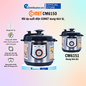 Nồi áp suất điện Comet CM6150 (5.0L) - CM6151 (6.0L) - Hàng Chính Hãng - Bảo Hành 12 Tháng