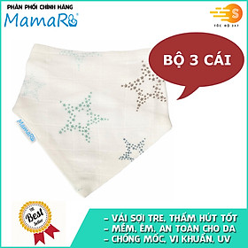 Bộ 3 cái yếm ăn vải sợi tre cho bé sơ sinh đến 3 tuổi Mamaru MA-YEM - Nhiều loại, nhiều kích thước, diệt khuẩn, hút ẩm tốt, kháng tia UV