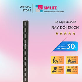 Mua Thanh ray lỗ đôi kệ treo tường Railshelf H120cm bằng thép dày 1 4mm  sơn tĩnh điện hiện đại