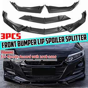 Carbon Fiber Look Front Bumper Lip Splitter Spoiler For Honda Accord 10th 2018-2020