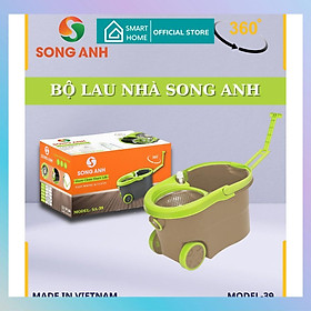 Bộ Chổi Lau Nhà Thông Minh, Cây Lau Nhà Xoay 360 Độ Song Anh