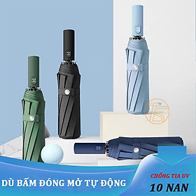 Mua Dù Bấm 2 Chiều Xếp Gọn Đơn Sắc Mẫu Lớn 10 Nan Chống Tia Cực Tím  Tia Uv Nhiều Màu Lựa Chọn - Ô Bung Gấp Tự Động