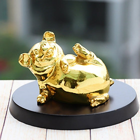 Hình ảnh Tượng Heo phong thủy mạ vàng: Linh vật Heo Vàng Viên Mãn – THV01