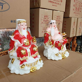 Cặp thần tài ông địa đá 8in cấp cao cao 20 cm