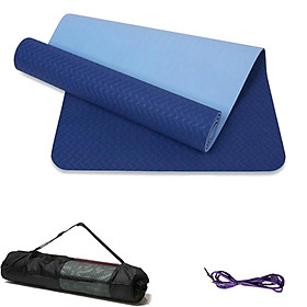 Thảm Tập Gym Yoga TPE 8mm 2 lớp Hàng Chuẩn (Có Túi đứng và dây buộc)