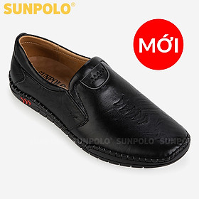 Giày Lười, Giày Mọi Nam Da Bò SUNPOLO CS5052 (Đen, Nâu)
