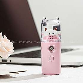 Máy Phun Sương Nano Mini Cầm Tay Bò Sữa 30ml, Hỗ Trợ Xịt Khoáng Cấp Ẩm Tức Thì Sạc USB 4.8, Nhỏ Gọn, Phun Mạnh, Tặng Kèm Dây Sạc