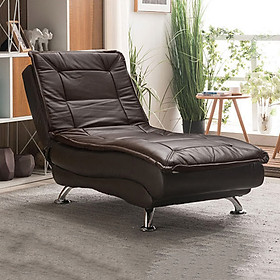 Ghế sofa thư giãn bằng da 178x70x40cm (màu nâu) - 3 chế độ nằm, ghế phòng khách phòng ngủ - ghế lười nằm thư giãn, ghế nghỉ trưa văn phòng