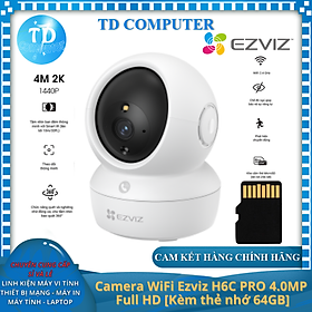Camera WiFi Ezviz H6C PRO 2K+4MP (2560 × 1440) [Kèm thẻ nhớ 64GB] Đàm thoại 2 chiều Quan sát ngày đêm Xoay 360° - Hàng chính hãng Anh Ngọc phân phối