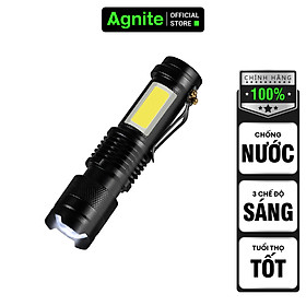 Đèn pin 3 chế độ sáng chính hãng Agnite - thiết kế đầu sạc USB