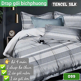  Bộ drap gối Tencel vải Hàn Quốc , đỉnh cao mát , mềm mại { drap và 3 áo gối