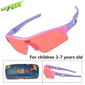 BATFOX Nhiều Màu Sắc Linh Hoạt Kính Mát Trẻ Em Con Bé Kính Mắt Ốp Mắt Kính Bé Trai Bé Gái Xe Đạp Kính Mát Kính Hồng Đen - one