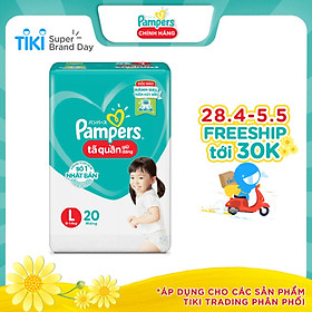 Tã Quần Pampers Giữ Dáng Mới Gói Trung L20 (20 Miếng)