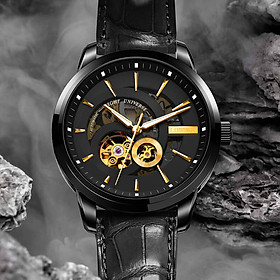 Đồng hồ nam chính hãng Lobinni L5015-1 ,Kính sapphire chống xước,Chống nước 50m,bảo hành 24 tháng,Máy cơ(Automatic,dây da đen xịn,máy lộ cơ