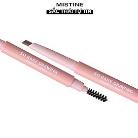 Chì kẻ mày nét mảnh, chống nước, mồ hôi Mistine So Easy Drawing Eyebrow No.02 Nâu Nhạt