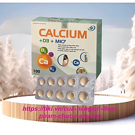 ￼Canxi NANO CALCIUM D3 MK7 -Hộp 100 Viên - Chắc Khỏe Xương, Phát Triển Hệ Xương, Giảm Loãng Xương, Vinaphar
