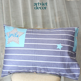 Mua Vỏ gối cotton 100% sọc cam tím 50 x 70cm