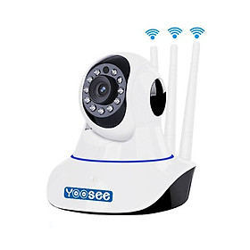 Camera IP Wifi Yoosee 3 Râu HD720P 10 đèn hồng ngoại đàm thoại 2 chiều (Trắng) Hàng Nhập Khẩu