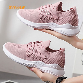 Giày thể thao sneaker nữ màu hồng đế êm nhẹ thoáng khí thương hiệu ZAVAS - S394 - Hàng chính hãng