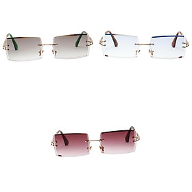 3x Fashion Rimless Sunglasses Classic Party Tinted Lens Eyewear Anti-UV